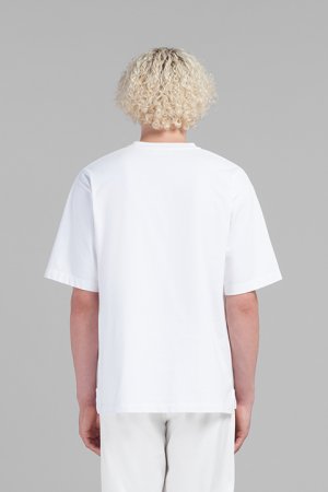 画像2: 【24SS新作】MARNI マルニ ホワイト マルニパッチ付き オーガニックコットン製オーバーサイズTシャツ{HUMU0287X0UTC32300W01-BDS}