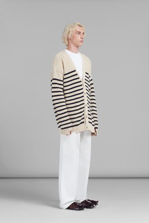 画像4: 【24SS新作】MARNI マルニ ホワイト マルニパッチ付き オーガニックコットン製オーバーサイズTシャツ{HUMU0287X0UTC32300W01-BDS}