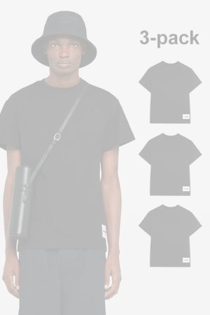 画像1:   JIL SANDER ジルサンダー 3枚パック S/S Tシャツ {J47GC0001-J45048-001BLK-BCS}  :J47GC0001-BLK 
