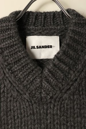 画像2: JIL SANDER ジルサンダー チャンキーアルパカVネックセーター{J47GP0138J14635-034-BCA}