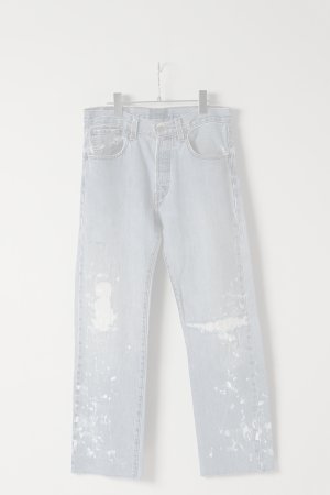 画像1:  {SOLD} Jeanie Blue ジーニーブルー Cut-off Denim White Paint & Repair {-BES}  :JB006-31 