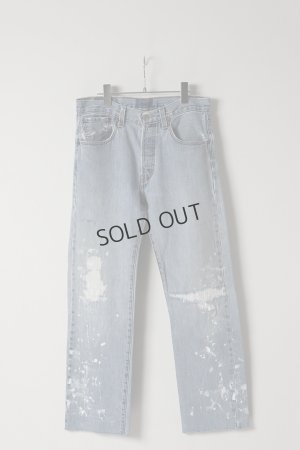 画像1: {SOLD}Jeanie Blue ジーニーブルー Cut-off Denim White Paint & Repair{-BES}