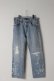 画像1: Jeanie Blue ジーニーブルー Cut-off Denim White Paint & Repair{-BES} (1)