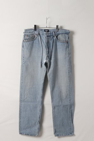 画像1: Jeanie Blue ジーニーブルー Over Size Repair Denim（W/Inseam Code)/Lサイズ-A{-BEA}
