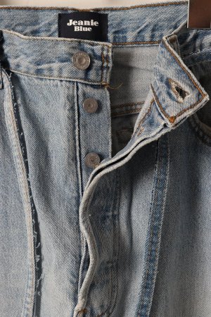 画像2: Jeanie Blue ジーニーブルー Over Size Repair Denim（W/Inseam Code)/Lサイズ-A{-BEA}