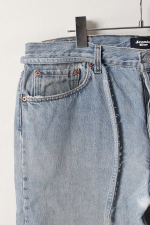 画像3: Jeanie Blue ジーニーブルー Over Size Repair Denim（W/Inseam Code)/Lサイズ-A{-BEA}
