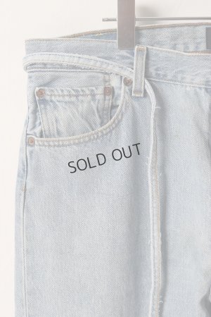 画像3: {SOLD}Jeanie Blue ジーニーブルー Over Size Repair Denim（W/Inseam Code)/Lサイズ-B{-BEA}