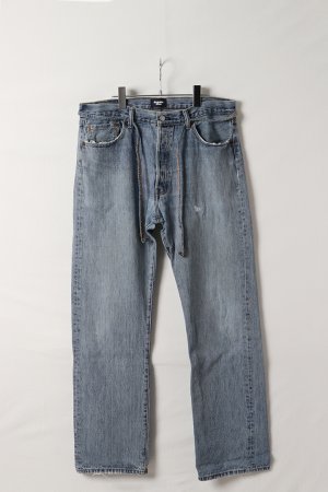 画像1: Jeanie Blue ジーニーブルー Over Size Repair Denim（W/Inseam Code)/Lサイズ-C{-BEA}