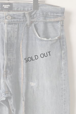 画像4: {SOLD}Jeanie Blue ジーニーブルー Over Size Repair Denim（W/Inseam Code)/Lサイズ-C{-BEA}