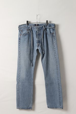 画像1: Jeanie Blue ジーニーブルー Over Size Repair Denim（W/Inseam Code)/Lサイズ-D{-BEA}