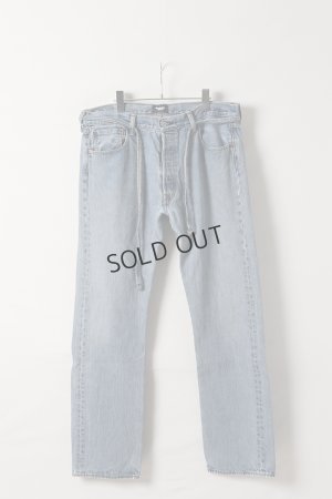画像1: {SOLD}Jeanie Blue ジーニーブルー Over Size Repair Denim（W/Inseam Code)/Lサイズ-D{-BEA}