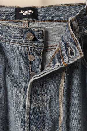 画像2: Jeanie Blue ジーニーブルー Over Size Repair Denim（W/Inseam Code)/Lサイズ-D{-BEA}