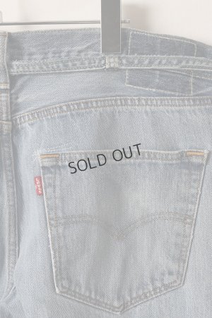 画像5: {SOLD}Jeanie Blue ジーニーブルー Over Size Repair Denim（W/Inseam Code)/Lサイズ-D{-BEA}