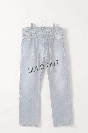 画像1: {SOLD}Jeanie Blue ジーニーブルー Over Size Repair Denim（W/Inseam Code)/Lサイズ-E{-BEA}
