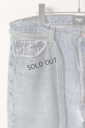 画像3: {SOLD}Jeanie Blue ジーニーブルー Over Size Repair Denim（W/Inseam Code)/Lサイズ-E{-BEA}