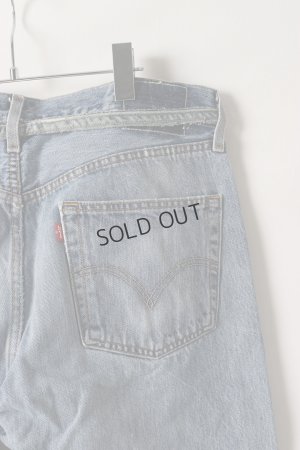 画像6: {SOLD}Jeanie Blue ジーニーブルー Over Size Repair Denim（W/Inseam Code)/Lサイズ-E{-BEA}