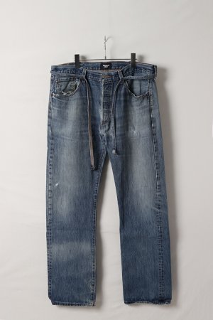 画像1: Jeanie Blue ジーニーブルー Over Size Repair Denim（W/Inseam Code)/XLサイズ-A{-BEA}