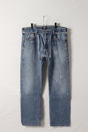 画像1: Jeanie Blue ジーニーブルー Over Size Repair Denim（W/Inseam Code)/XLサイズ-B{-BEA}
