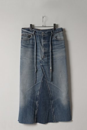 画像1: Jeanie Blue ジーニーブルー Drawstring Flare Long Skirt{-BES}