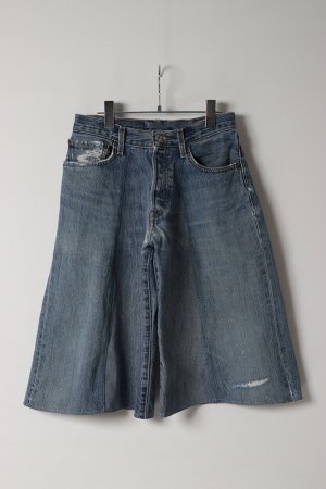 画像1: Jeanie Blue ジーニーブルー Baggy Half Denim{-BES}