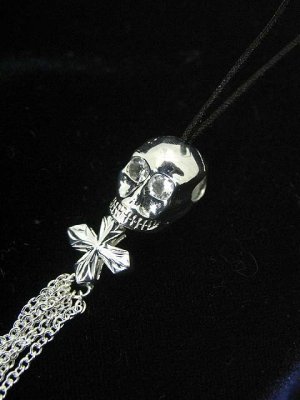 画像2: Maxi マキシ Silver Skull Chane Strap{-}