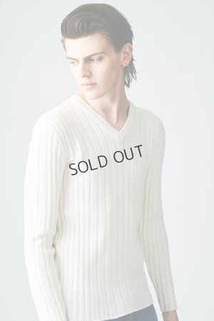 画像1: {SOLD}AKM エイケイエム RIB V-NECK{-AHA}