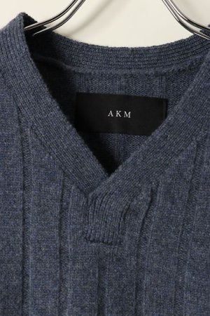 画像2: AKM エイケイエム LAMBS WOOL GRADATION V-NECK{-AIA}