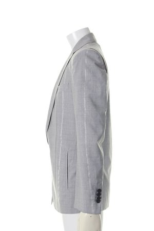 画像4: kiryuyrik キリュウキリュウ SILVER 925 STRIPE POPLIN MACHI JACKET{KD-HJ13MACHI-101-1GRY-AHS}【セットアップ対応商品】