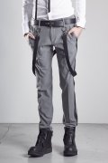 【 50%OFF セール｜35,200円→17,600円】 kiryuyrik キリュウキリュウ STRETCH TROPICAL SUSPENDER SLACKS{KF-HP21-901-1GRY-AHA}