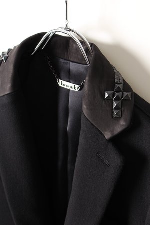 画像5: kiryuyrik キリュウキリュウ Casimmer Beaver Studs Collar Jacket{KI-HJ22-101STD-2BLK-AIA}