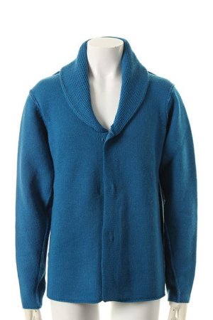 画像1: VADEL バデル pigment dyed blast finish 3 hook shawl cardigan{-ADA}