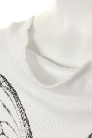 画像4: 【underbar 15th Exclusive】kiryuyrik キリュウキリュウ Drape Neck T-Shirts with Swarovski crystal{KX-HT13KAI-15UBCHO-1WHT-AFS}