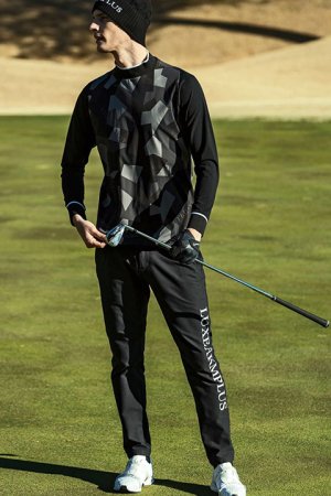 画像5: LUXEAKMPLUS リュクスエイケイエムプラス ゴルフ サイドロゴグラフェンストレッチロングパンツ{-BDA}