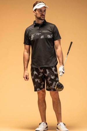 画像5: LUXEAKMPLUS リュクスエイケイエムプラス ゴルフ ローレルパターンショーツ(撥水 / UVカット){-BES}