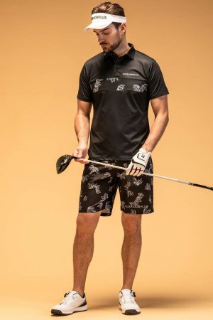 画像6: LUXEAKMPLUS リュクスエイケイエムプラス ゴルフ ローレルパターンショーツ(撥水 / UVカット){-BES}