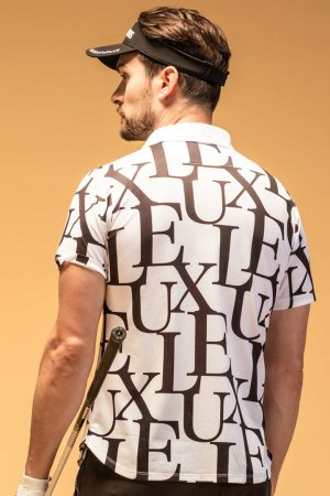 画像4: LUXEAKMPLUS リュクスエイケイエムプラス ゴルフ 総柄半袖ポロシャツ(吸水速乾){-BES}