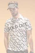 {SOLD}LUXEAKMPLUS リュクスエイケイエムプラス ゴルフ ダイアゴナルパターン半袖ポロシャツ(吸水速乾){-BES}