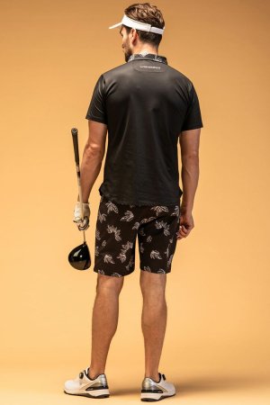 画像8: LUXEAKMPLUS リュクスエイケイエムプラス ゴルフ チェストパネル半袖ポロシャツ(吸水速乾 / UVカット){-BES}