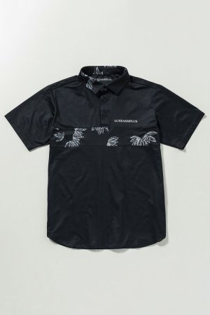 画像9: LUXEAKMPLUS リュクスエイケイエムプラス ゴルフ チェストパネル半袖ポロシャツ(吸水速乾 / UVカット){-BES}