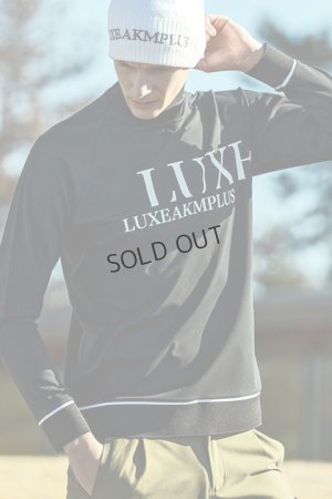 画像1: LUXEAKMPLUS リュクスエイケイエムプラス ゴルフ フロントロゴモックネックロングTシャツ{-BDA}