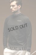 {SOLD}LUXEAKMPLUS リュクスエイケイエムプラス ゴルフ 軽量ヘムロゴモックネックロングTシャツ{-BDA}