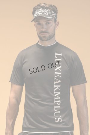 画像2: {SOLD}LUXEAKMPLUS リュクスエイケイエムプラス ゴルフ バーチカルロゴ半袖モックネックTシャツ(吸水 / UVカット){-BES}