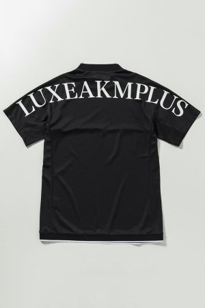 画像10: LUXEAKMPLUS リュクスエイケイエムプラス ゴルフ バックロゴ半袖モックネックTシャツ(吸水 / UVカット / 冷感){-BES}