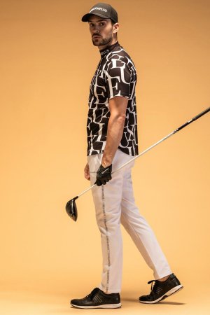 画像7: LUXEAKMPLUS リュクスエイケイエムプラス ゴルフ 総柄半袖モックネックTシャツ(吸水速乾){-BES}