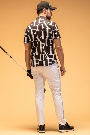 画像8: LUXEAKMPLUS リュクスエイケイエムプラス ゴルフ 総柄半袖モックネックTシャツ(吸水速乾){-BES}