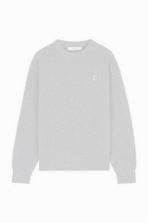 画像1:   MAISON KITSUNE メゾンキツネ ボールド フォックスヘッド パッチ コンフォート リブ ジャンパー {-BDA}  :LM00818KT1093H131 