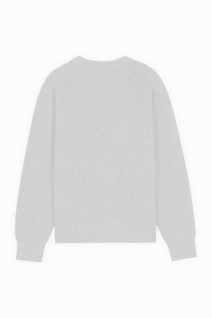 画像2:   MAISON KITSUNE メゾンキツネ ボールド フォックスヘッド パッチ コンフォート リブ ジャンパー {-BDA}  :LM00818KT1093H131 