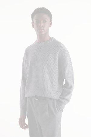 画像4:   MAISON KITSUNE メゾンキツネ ボールド フォックスヘッド パッチ コンフォート リブ ジャンパー {-BDA}  :LM00818KT1093H131 