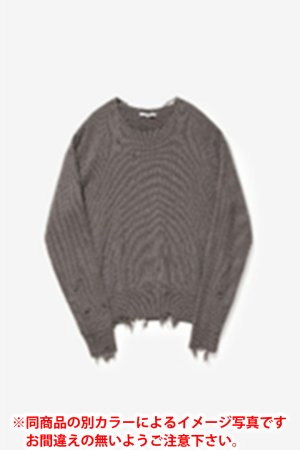 画像1: VEIN ヴェイン  WOOL CASHMERE KNIT DISTRESSED PULLOVER{VK62-312-BFA}