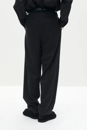 画像4: STILL ATTACHMENT スティル アタッチメント SP160 WO SHORT BEAVER CROSS TUCK WIDE TROUSERS{AP62-002-BFA}